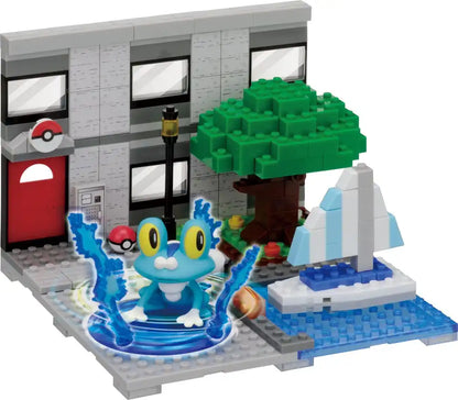 KAWADA Pp-004 Nanoblock Plus Pokemon Froakie Keromatsu Yacht Harbor- Japan Figure Store - #1 Bring To You The Best Japanese Goods