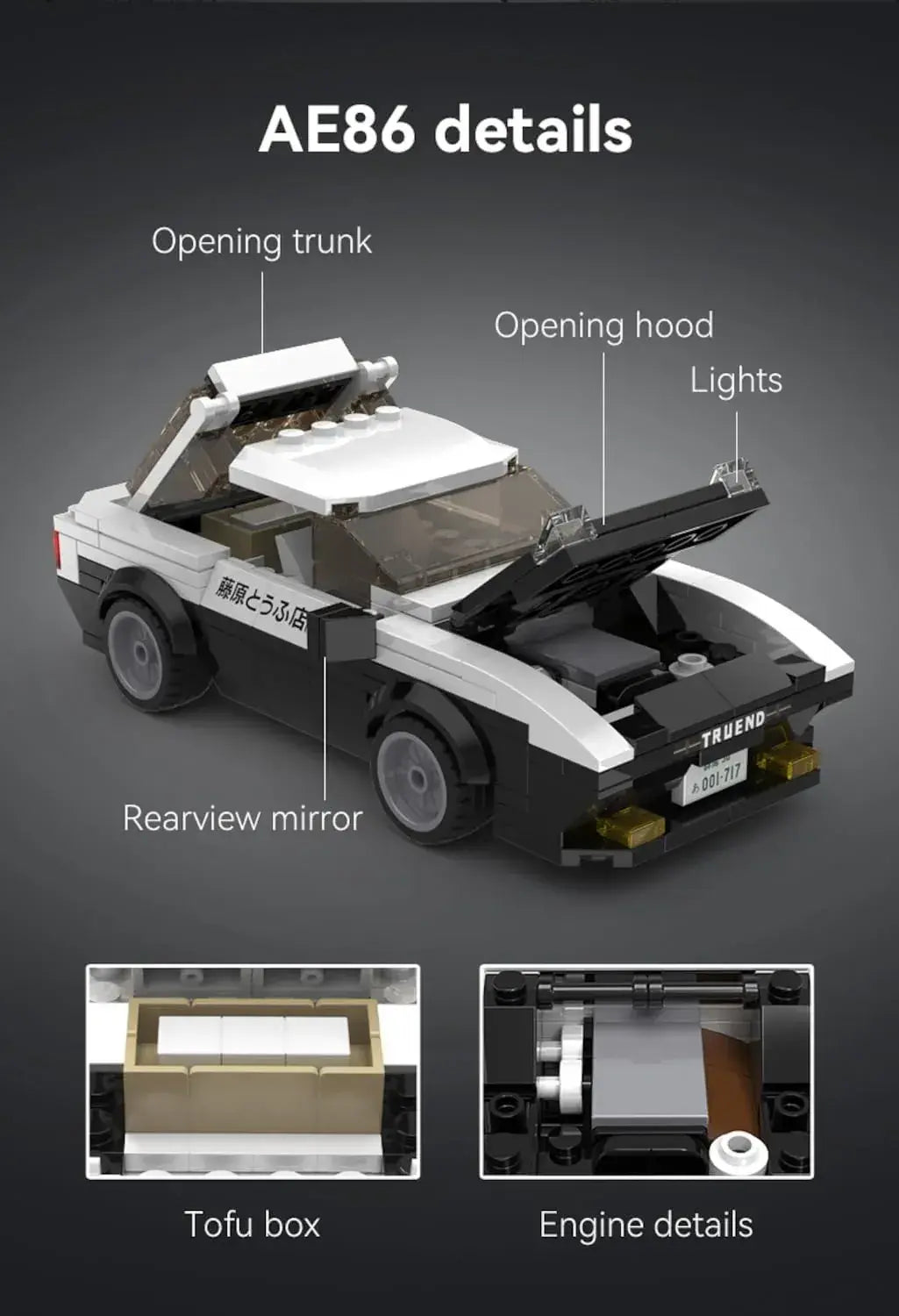 Doyusha Initial D AE86 Trueno Building Block Kit