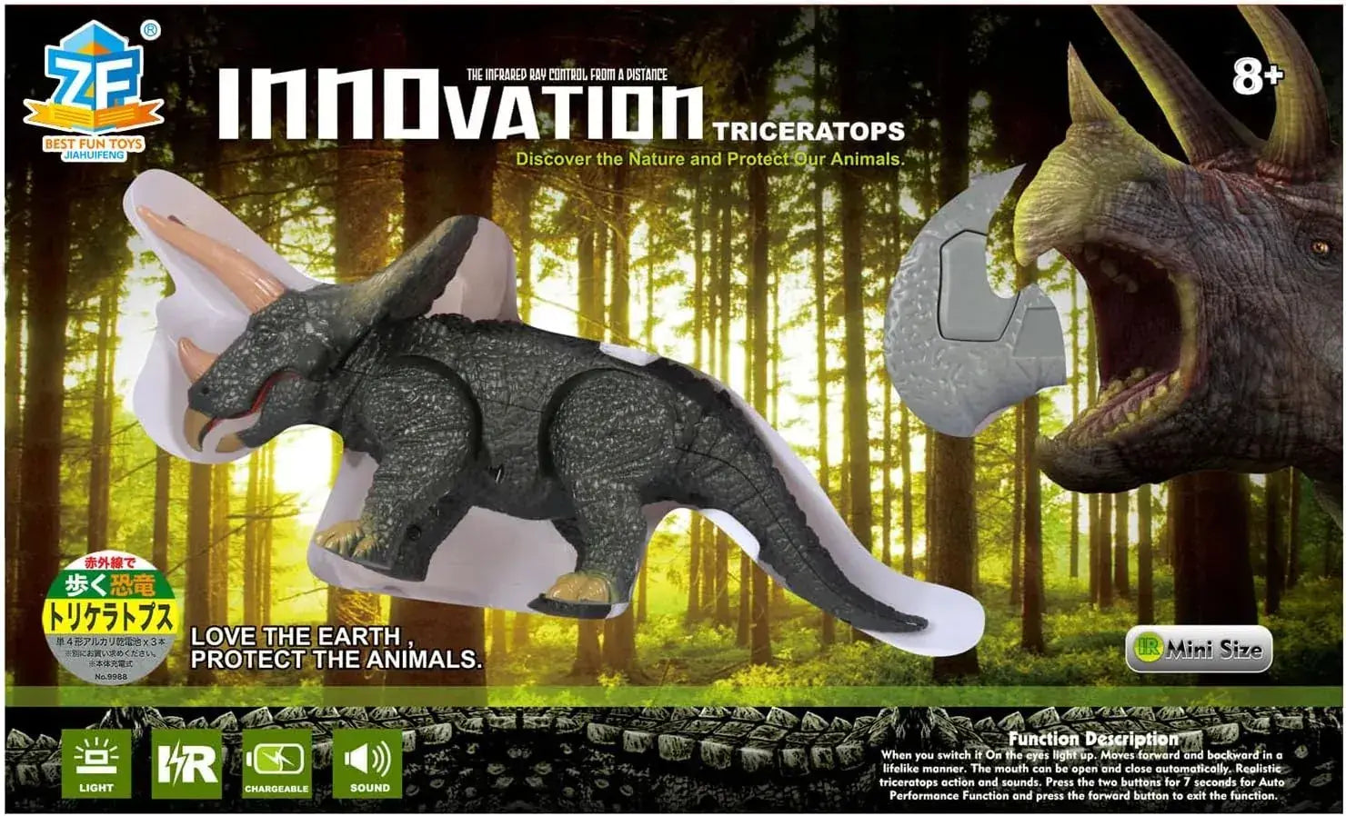 Doyusha Walking Triceratops IR Remote Control Dinosaur