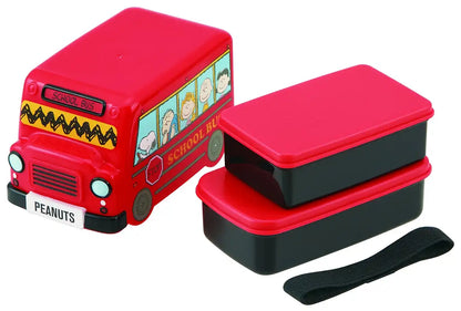 Skater Snoopy Peanuts Bus-Shaped Lunch Box with Secure Belt- Japan Figure Store - #1 Bring To You The Best Japanese Goods