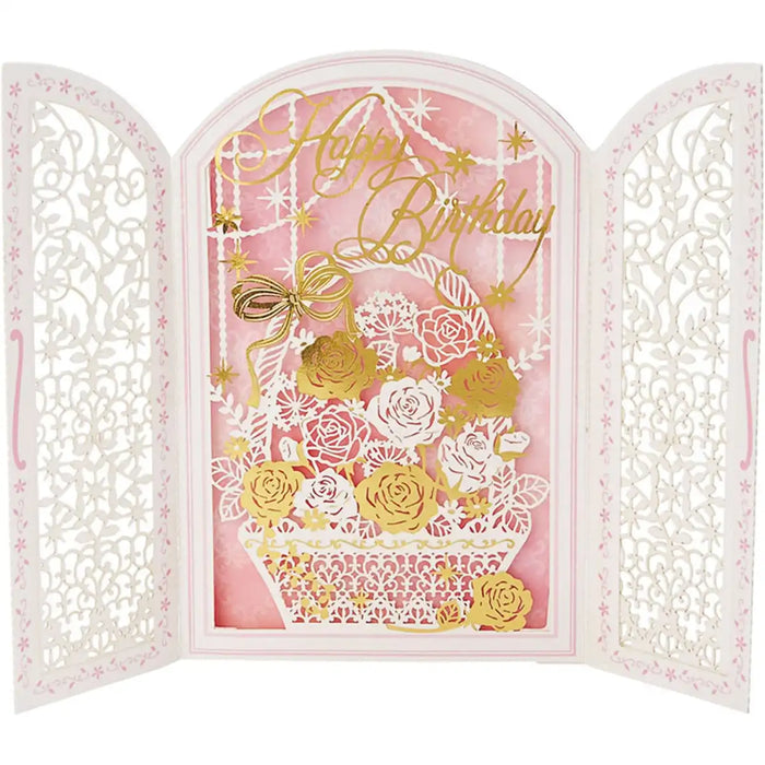 Sanrio Bd102 Laser Cut Rose Birthday Card with Overseas Shipping- Japan Figure Store - #1 Bring To You The Best Japanese Goods