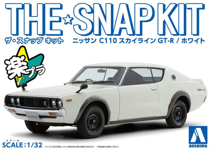 Aoshima Nissan Skyline GT-R 1/32 Model Kit White- Japan Figure Store - #1 Bring To You The Best Japanese Goods