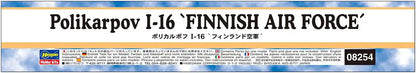 HASEGAWA 08254 Finnish Air Force Polikarpov I-16 1/32 Scale Kit- Japan Figure Store - #1 Bring To You The Best Japanese Goods