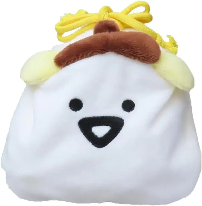 Ensky Pom Pom Purin Mofu Face Drawstring Bag