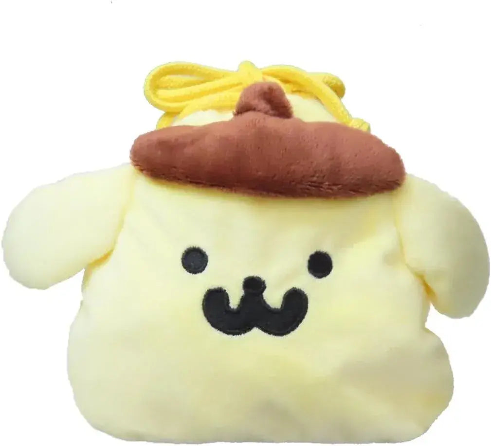 Ensky Pom Pom Purin Mofu Face Drawstring Bag