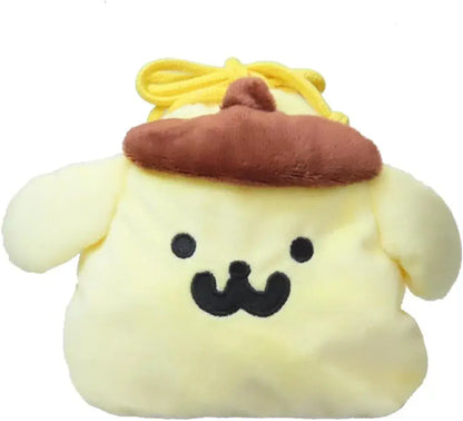 Ensky Pom Pom Purin Mofu Face Drawstring Bag