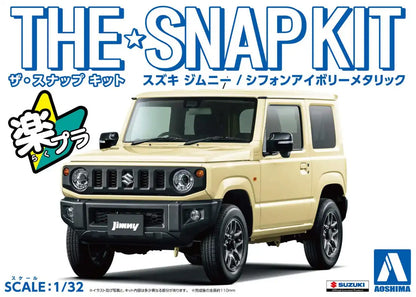 AOSHIMA 57797 08-D Suzuki Jimny Chiffon Ivory Metallic 1/32 Scale Pre-Painted Snap-Fit Kit- Japan Figure Store - #1 Bring To You The Best Japanese Goods