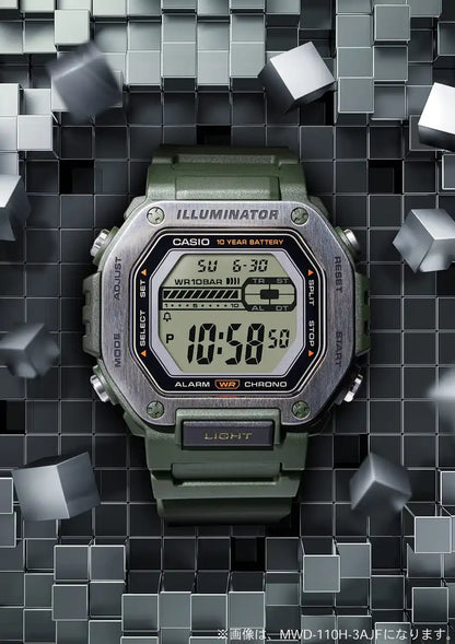 Casio MWD-110H-1AJF Men's Black Wristwatch - Genuine Collection