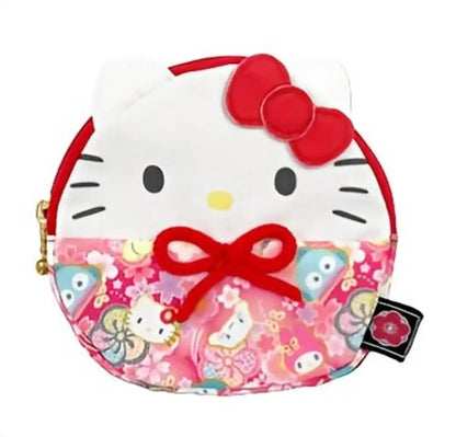 San-X Hatayama Shoji Daruma Pouch Hello Kitty Japanese Pattern 12.5cm- Japan Figure Store - #1 Bring To You The Best Japanese Goods