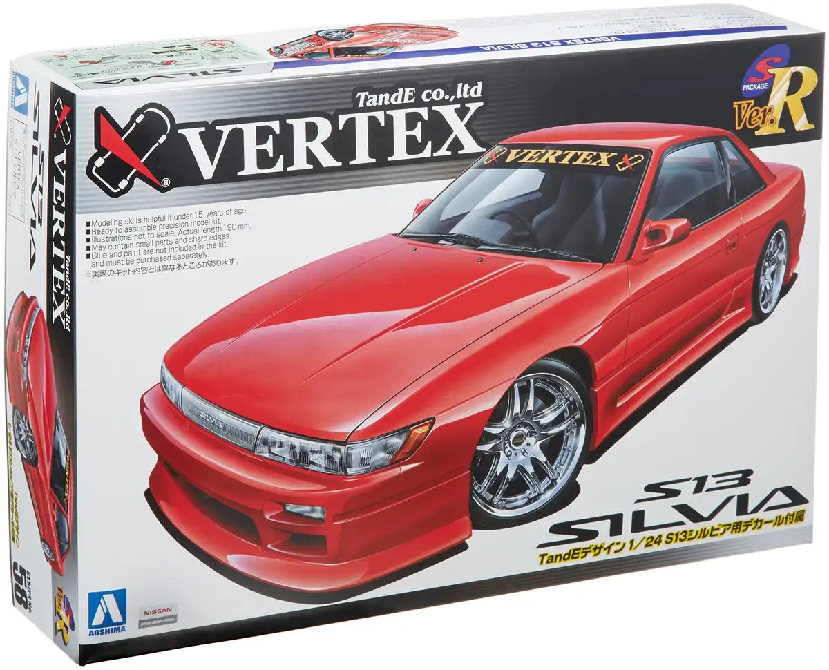 AOSHIMA - 39779 Nissan Silvia - S13 Vertex Full Aero 1/24 Scale Kit- Japan Figure Store - #1 Bring To You The Best Japanese Goods