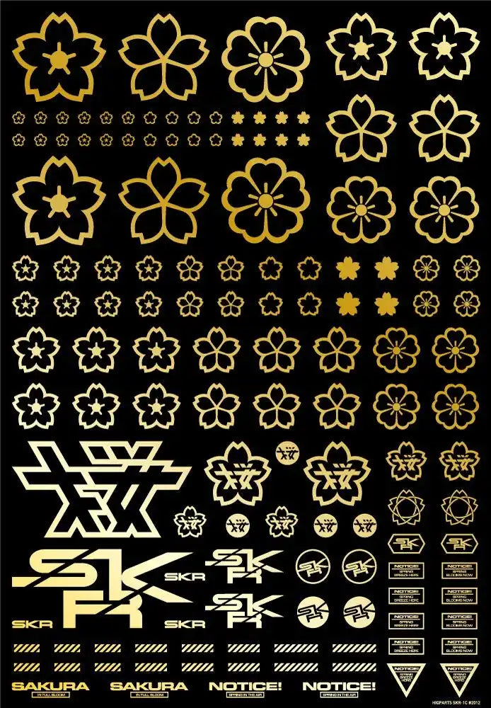 HIQPARTS Cherry Blossom Pattern Decal Gold Decal For Plastic Models- Japan Figure Store - #1 Bring To You The Best Japanese Goods