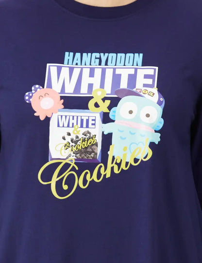 Sanrio Women's Navy Long Sleeve Room Dress - Cinnamoroll & Hello Kitty M- Japan Figure Store - #1 Bring To You The Best Japanese Goods