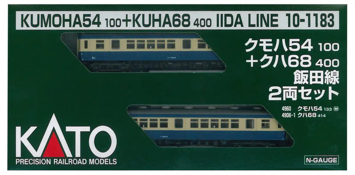 KATO N Scale Iida Line 2-Car Model Train Set Kumoha54100 and Kuha68400