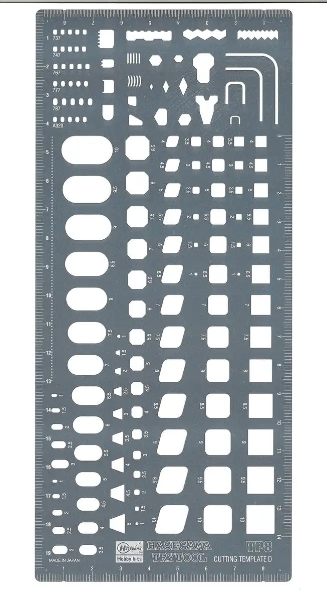 Hasegawa Try Tool Cutting Template D Square Ruler Plastic Model Tool Tp8- Japan Figure Store - #1 Bring To You The Best Japanese Goods