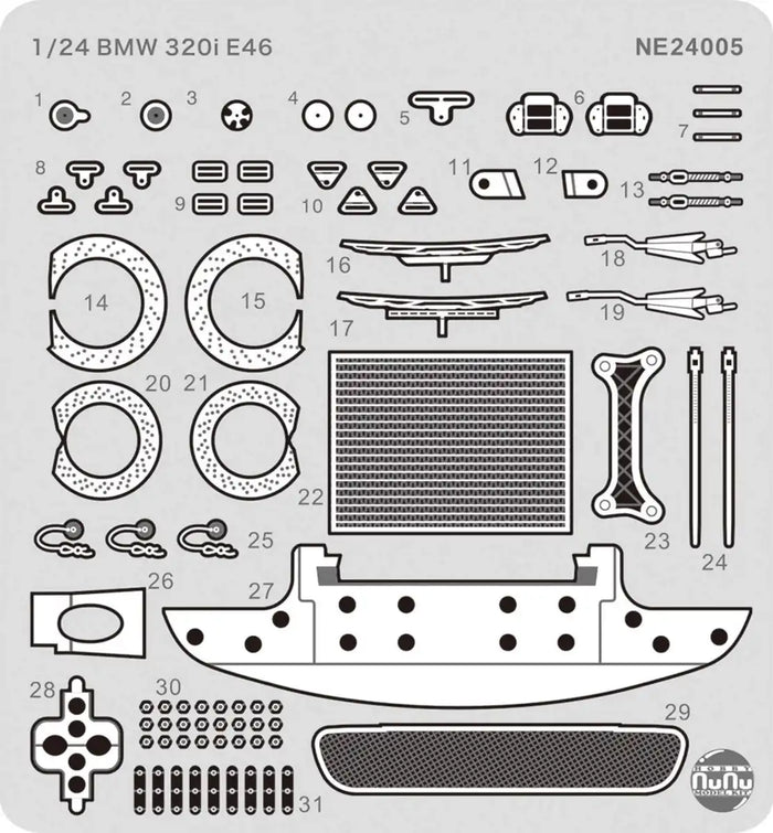 PLATZ Ne24005 Nunu Bmw E46 Detail Up Parts 1/24 Scale Kit- Japan Figure Store - #1 Bring To You The Best Japanese Goods