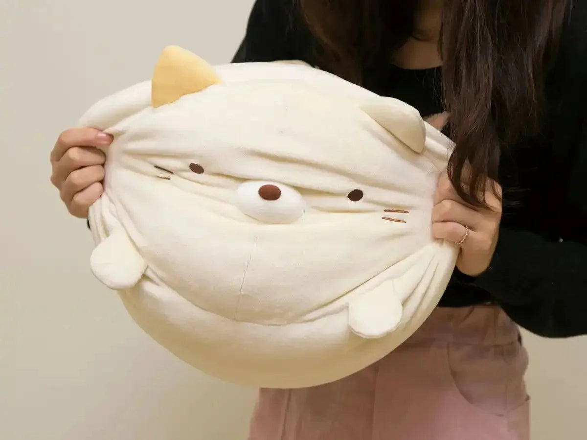 San-X Sumikko Gurashi Super Mochi Daifuku Plush Toy Cat Japanese Cute Stuffed Animals- Japan Figure Store - #1 Bring To You The Best Japanese Goods
