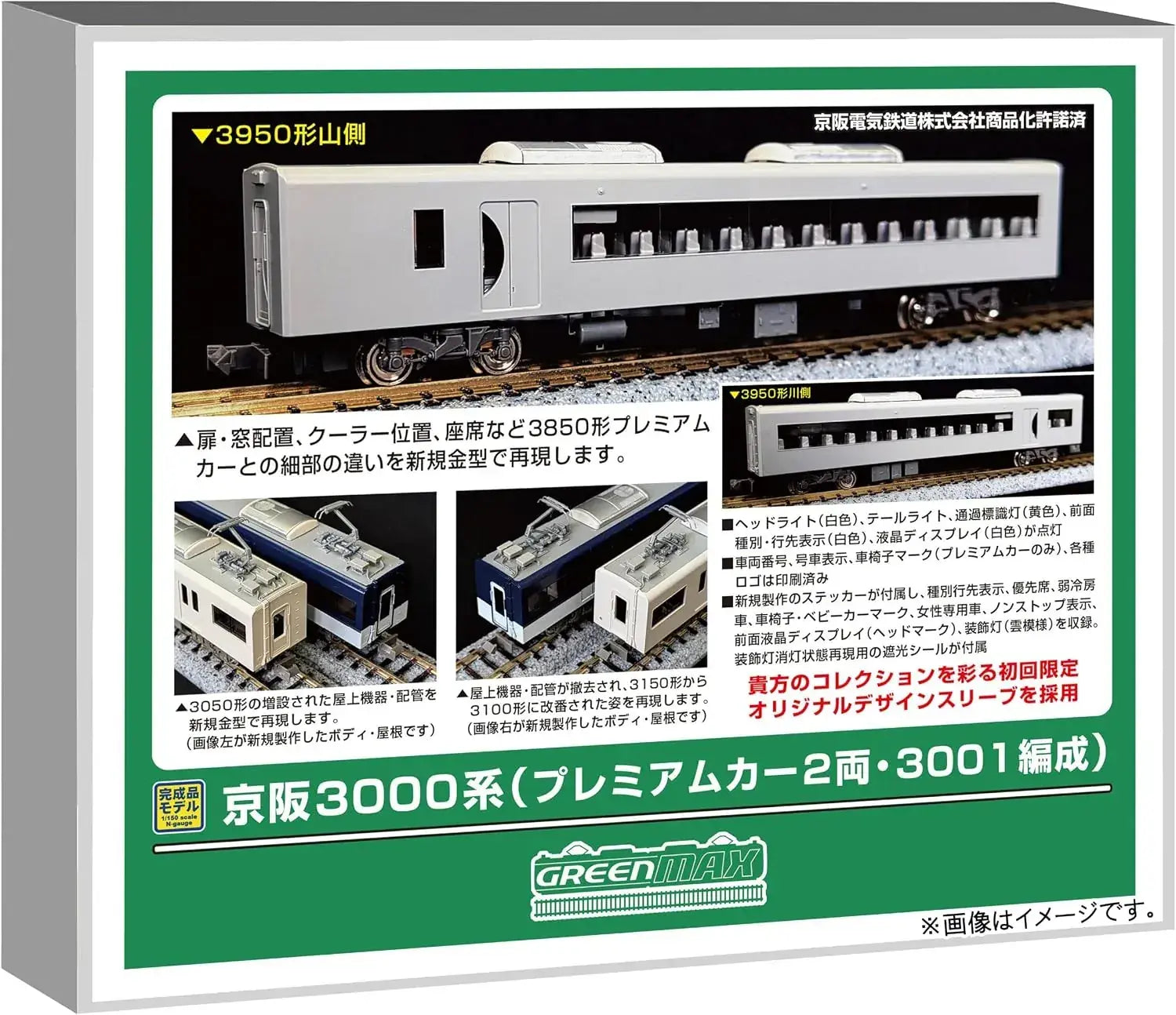 Greenmax N Gauge Kyohaka 3000 Series 8 Car Powered Set