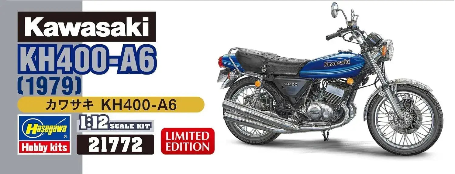 Hasegawa Kawasaki KH400-A6 112 Scale Plastic Model Kit Motorcycle