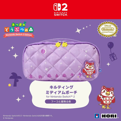 Hori Animal Crossing Quilted Medium Pouch for Switch 2