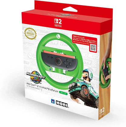 Hori Mario Kart World Joy Con 2 Wheel Attachment Controller - Luigi - 4961818040342