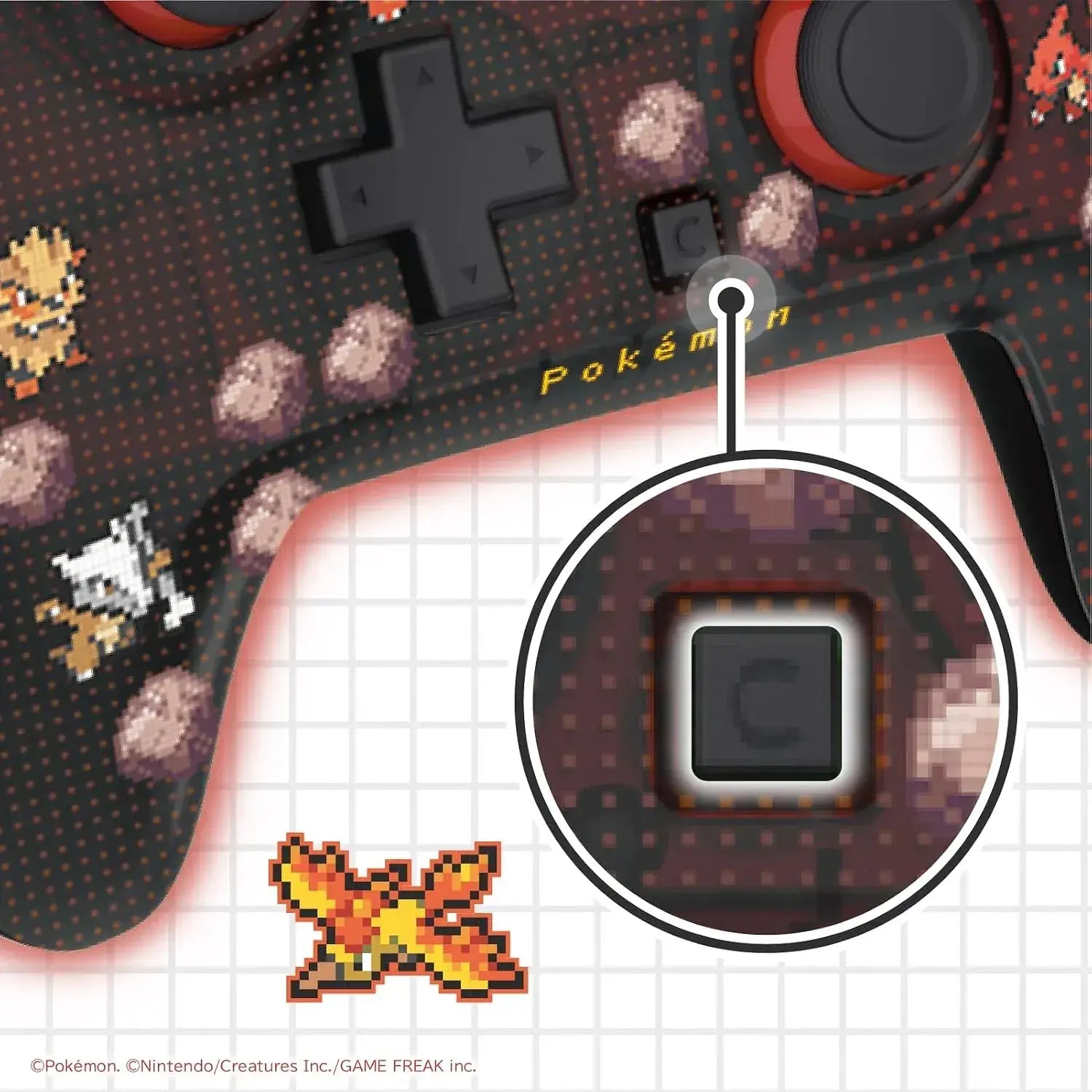 Hori Pokemon Pixel Art Wired HoriPad TURBO for Switch 2 Red