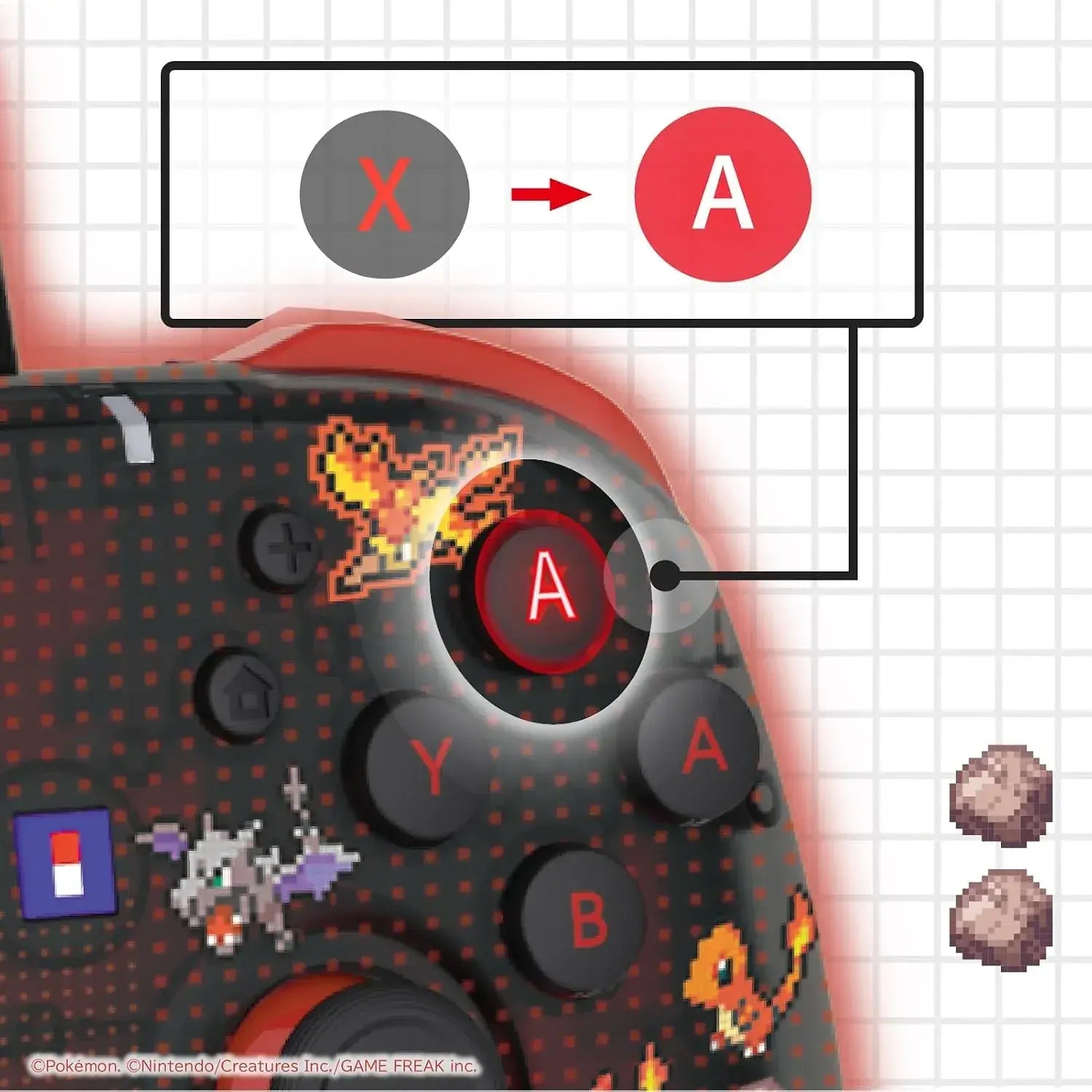 Hori Pokemon Pixel Art Wired HoriPad TURBO for Switch 2 Red
