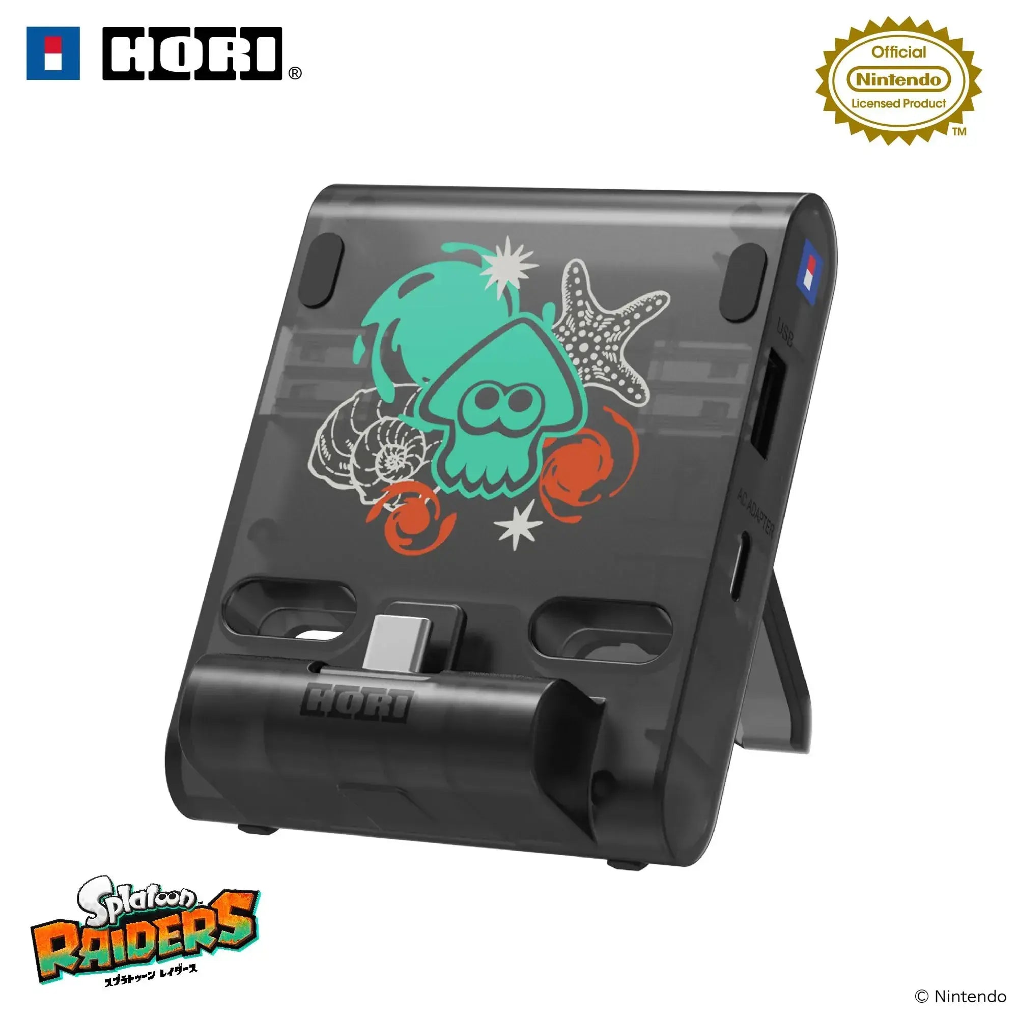 Hori Splatoon Raiders Portable USB Hub Stand 2 Port for Switch 2