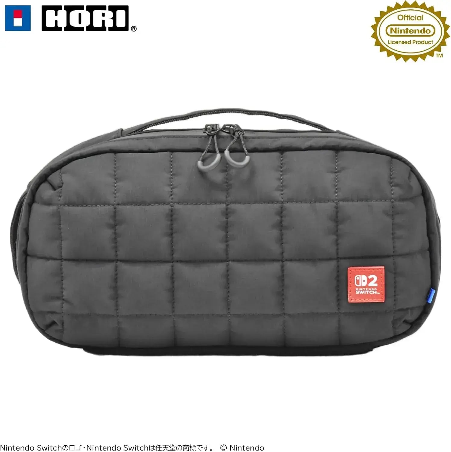 Hori Switch2 Quilted Medium Pouch Accessory Case - Black - 4961818039452