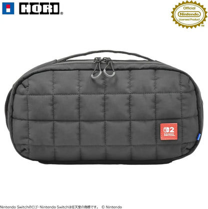 Hori Switch2 Quilted Medium Pouch Accessory Case - Black - 4961818039452