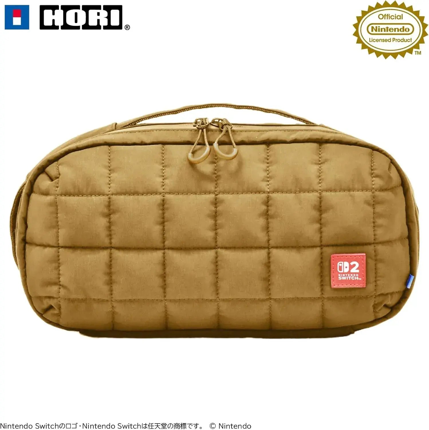Hori Switch2 Quilted Medium Pouch Accessory Case - Beige - 4961818041356