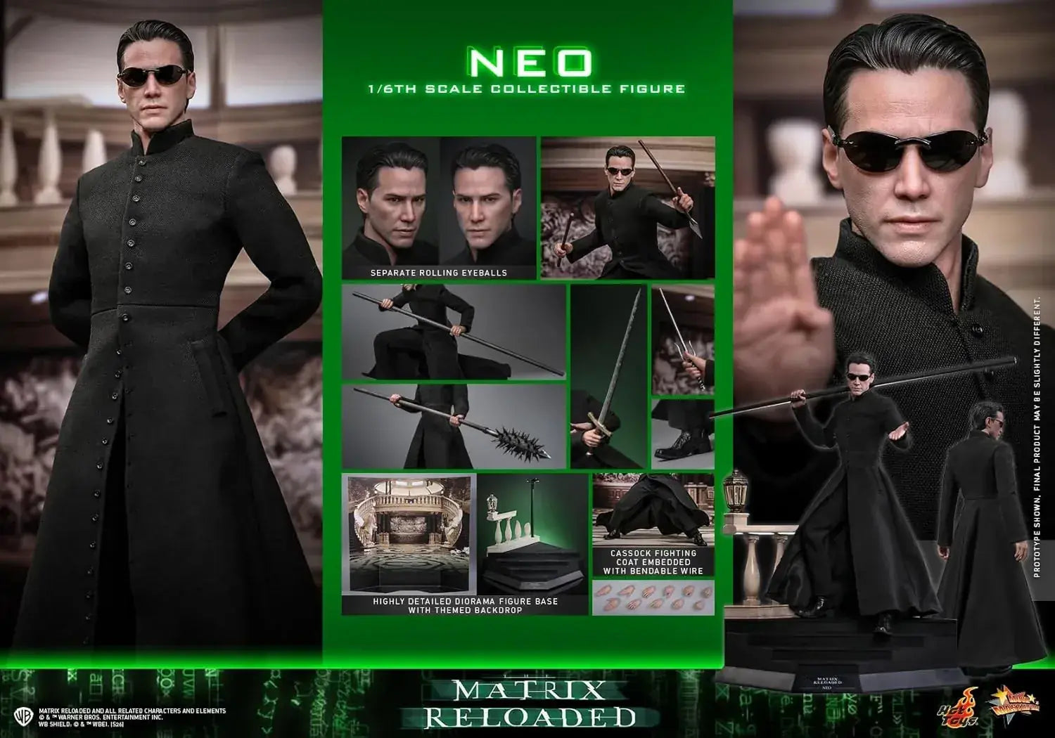 Hot Toys Matrix Reloaded Neo 1 6 Scale Figure