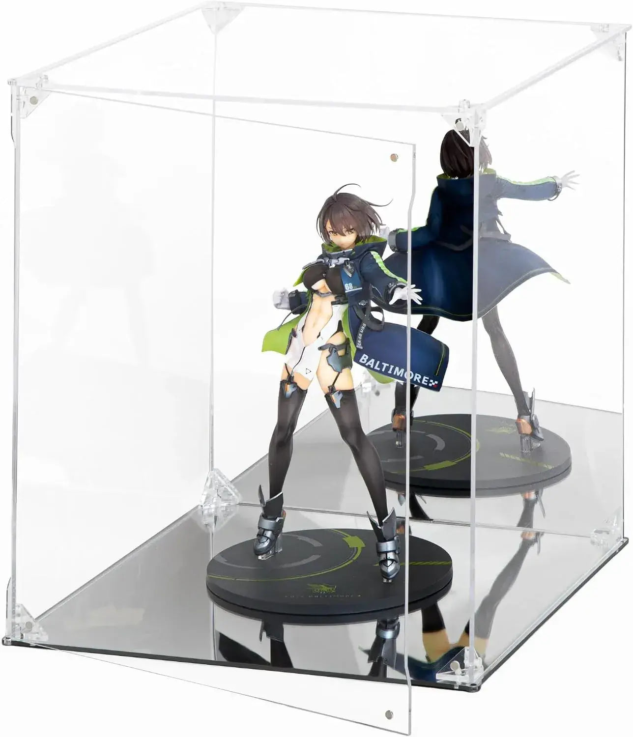 Hype Guard Figure Display Case Acrylic Mirror Shelf Collapsible - Pedestal Rear Mirror W30 D30 H35cm - 4580626340354