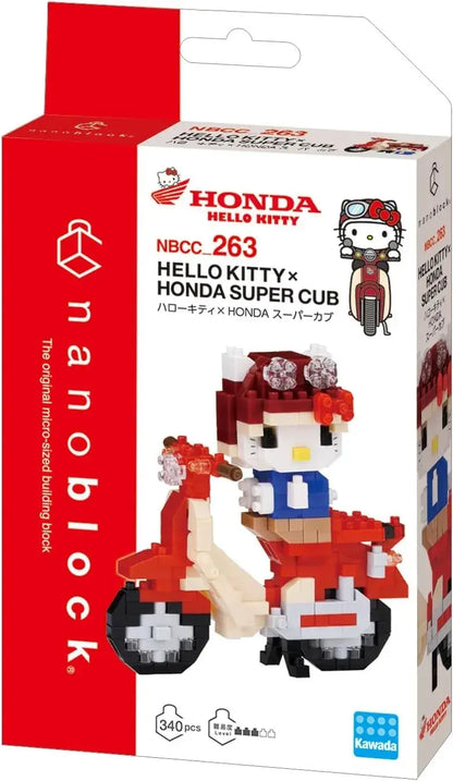 Kawada Nano Block Hello Kitty and Honda Super Cub Model Set