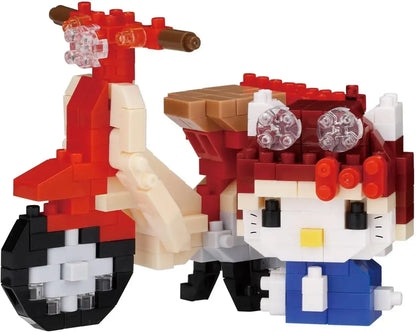 Kawada Nano Block Hello Kitty and Honda Super Cub Model Set