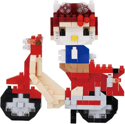 Kawada Nano Block Hello Kitty and Honda Super Cub Model Set