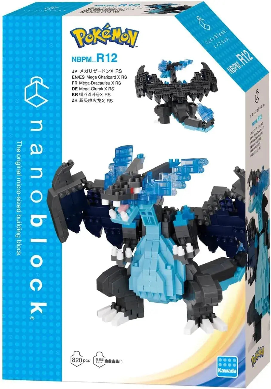 Kawada Nanoblock Pokemon Mega Charizard X Model Kit Building Toy