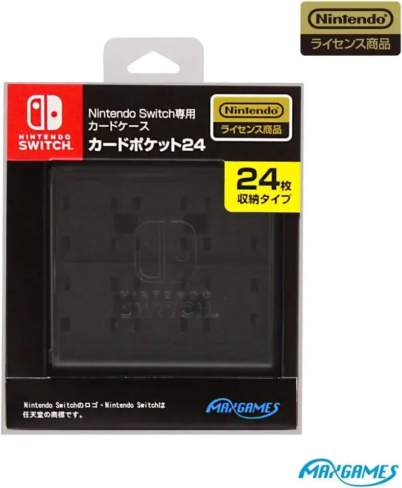 Max Games Nintendo Switch 2 Card Case Card Pocket 24 Holder - Black - 4969123258933