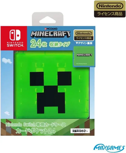Max Games Nintendo Switch 2 Card Case Card Pocket 24 Holder - Minecraft Creeper - 4969123260745