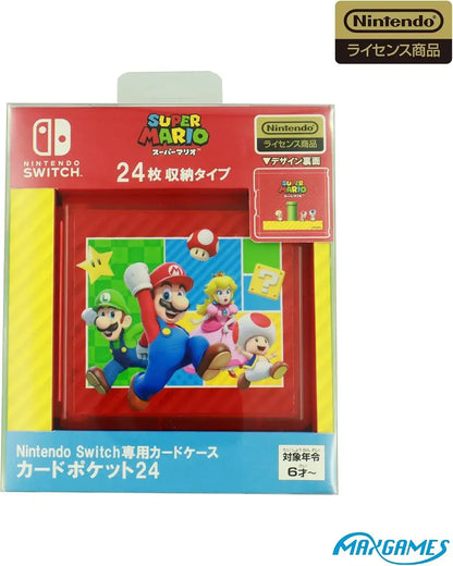Max Games Nintendo Switch 2 Card Case Card Pocket 24 Holder - Mario Design - 4969123261520