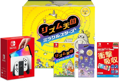 Nintendo Rhythm Heaven Miracle Stars Video Game - Amazon Exclusive Switch OLED White + Bonus - 2200150174103