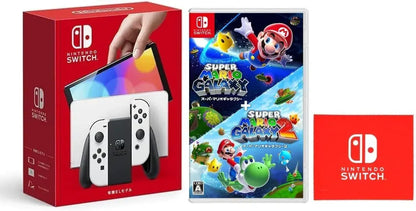 Nintendo Super Mario Galaxy 1 & 2 Video Game - Amazon Exclusive Switch OLED Set - 2200150173953