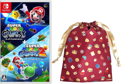 Nintendo Super Mario Galaxy 1 & 2 Video Game - Amazon Exclusive Drawstring Bag - 2200630162552