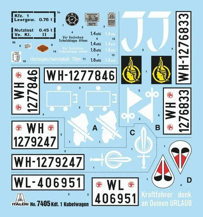 Platz Italeri 1 9 WW2 Kubelwagen Type 82 Plastic Model Kit