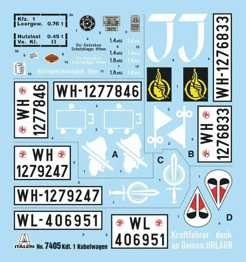 Platz Italeri 1 9 WW2 Kubelwagen Type 82 Plastic Model Kit