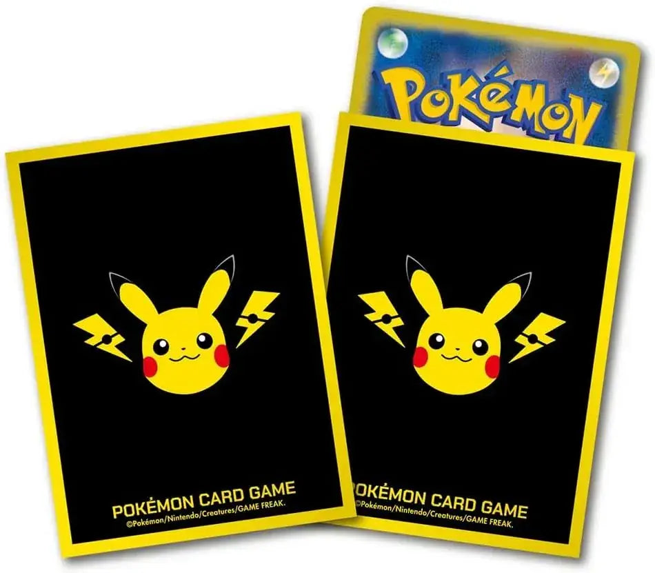 Pokemon Card Game Deck Sleeves with Pikachu and Thunderbolt Design