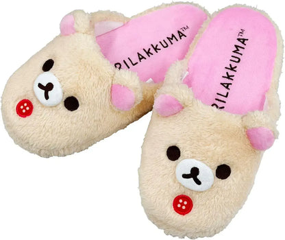 Rilakkuma Face Room Shoes - Beige Korilakkuma - 4962884013445