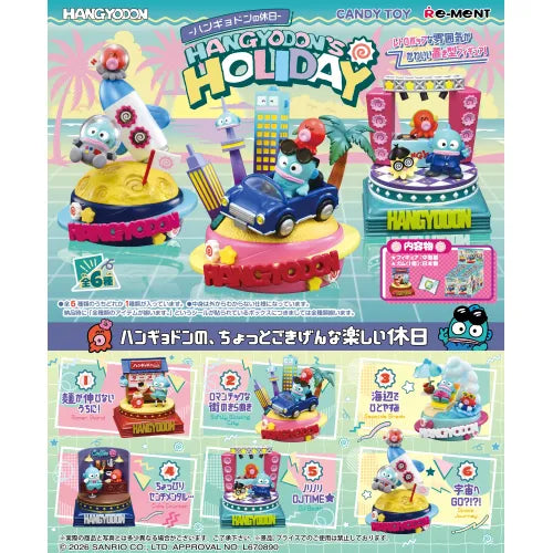 Re-Ment Sanrio Hangyodon Holiday Candy Toy Figure 6-Piece Box