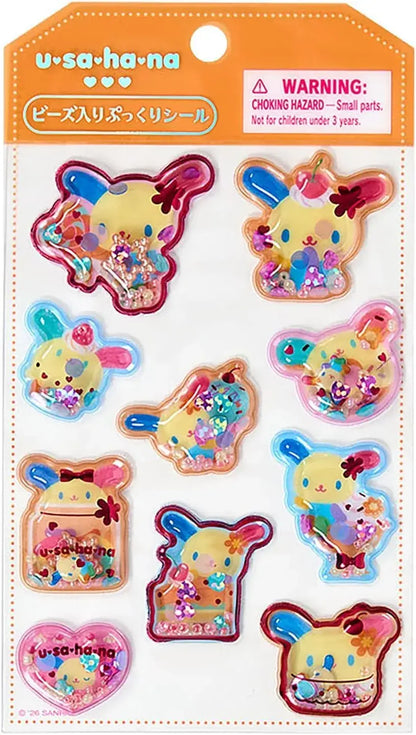 Sanrio Aurora 3D Sticker - Usahana Squishy Beaded Seal - 4550624226882