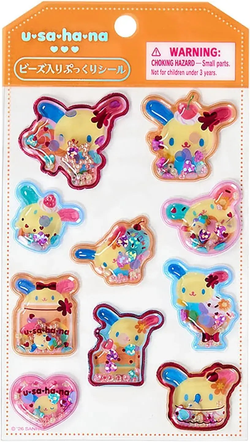 Sanrio Aurora 3D Sticker - Usahana Squishy Beaded Seal - 4550624226882