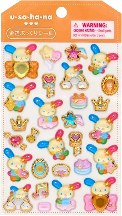 Sanrio Aurora 3D Sticker - Usahana Gold Foil Squishy - 4550624226325